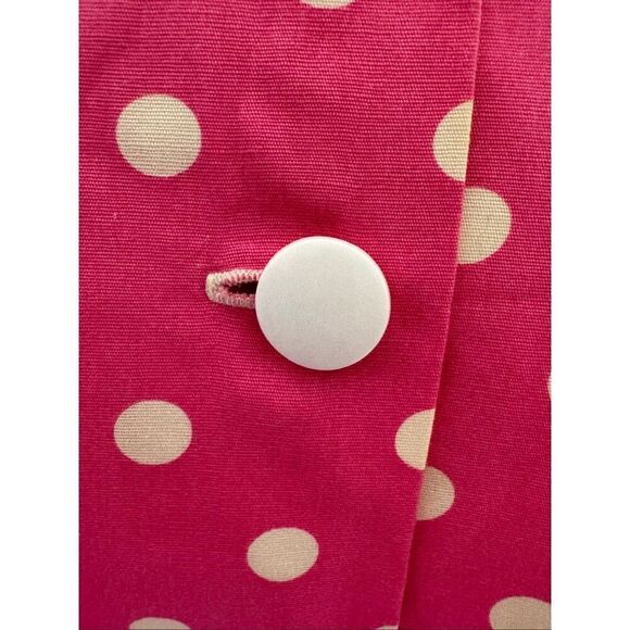 women’s XS hot pink white polka dot skirt set vintage 80s peplum blouse mini pen - Picture 6 of 7
